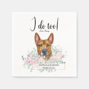Pit Bull Dog Wedding Cocktail Napkins Servet