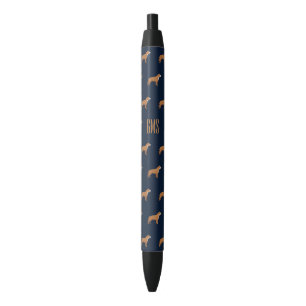 Pit Bull Dogs Pattern Monogramed Zwarte Inkt Pen