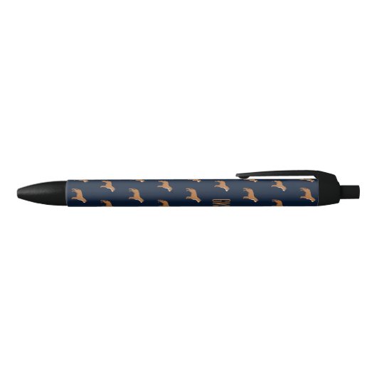 Pit Bull Dogs Pattern Monogramed Zwarte Inkt Pen (Bovenkant)