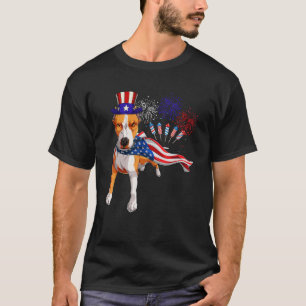 Pit Bull Dragen Amerikaanse vlag Vuurwerk 4e van J T-shirt