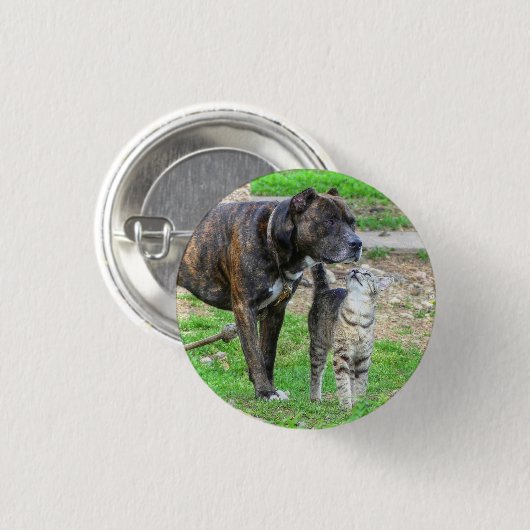 Pit Bull en Cat Ronde Button 3,2 Cm (Voorkant /achterkant)