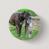 Pit Bull en Cat Ronde Button 3,2 Cm (Voorkant)