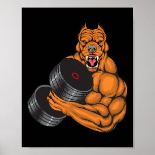 Pit Bull Gym Fitness - Weightlift Dadlift Body Poster