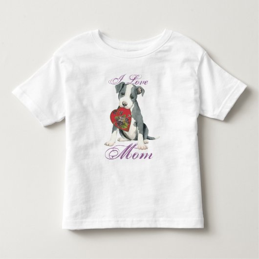Pit Bull Heart Mam Kinder Shirts (Voorkant)