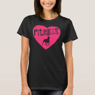Pit Bull Heart Pitbulls Roze Transparant Amerikaan T-shirt