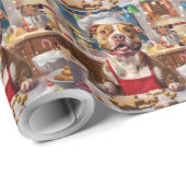 Pit Bull Holiday Baking: Feestelijke Kerst Cadeaupapier (Rol Hoek)