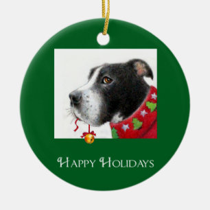 Pit Bull Holiday Ornament