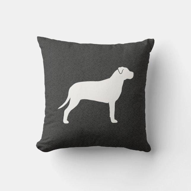 Pit Bull-hond Silhouet Kussen (Voorkant)