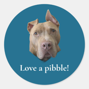 Pit Bull houdt van een Pibble Ronde Sticker
