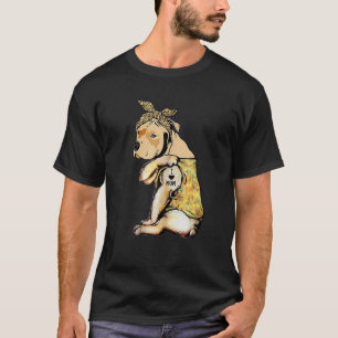 Pit Bull I Love Mam Tattoo Sunflower Dog Mam Mothe T-shirt