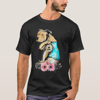 Pit Bull I Love Mom Tattoo Moederdag T-shirt