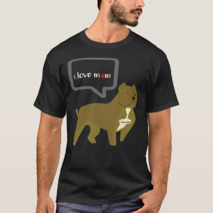 Pit Bull Ik Hou Mam Tattoo Moederdag T-shirt