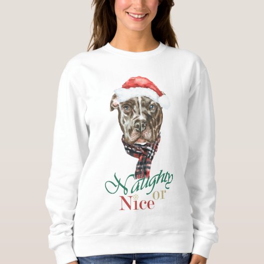 Pit Bull kerstshirt Trui (Voorkant)