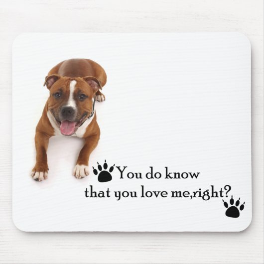 Pit Bull Love Mousepad Muismat (Voorkant)