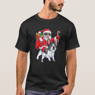 Pit Bull Lover, Santa Riding Dog Ugandevolle kerst T-shirt