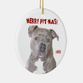 PIT BULL MERRY PIT-MAS KERAMISCH ORNAMENT (Rechts)