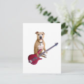 Pit Bull met gitaar Briefkaart (Staand voorkant)