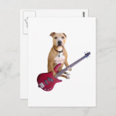 Pit Bull met gitaar Briefkaart (Voorkant / Achterkant)