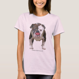 Pit Bull met lipsteen en parels T-shirt