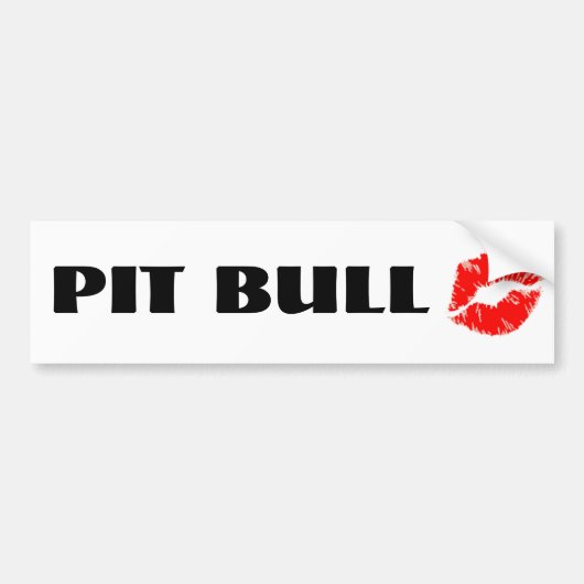 Pit Bull met Lipstick - HET ORIGINELE Bumpersticker (Voorkant)