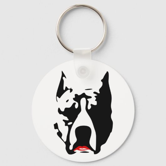 Pit Bull met Lipstick Sleutelhanger (Voorkant)
