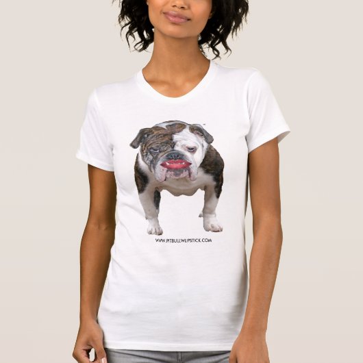 PIT BULL MET LIPSTICK T-SHIRT (Voorkant)