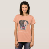 PIT BULL MET LIPSTICK T-SHIRT (Voorkant volledig)