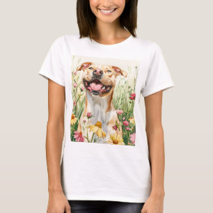Pit Bull Moeder T-shirt – Watercolor