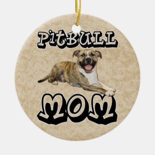Pit Bull MOM - Groter Keramisch Ornament