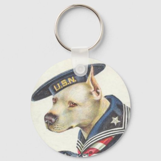 Pit Bull Navy Sleutelhanger (Voorkant)