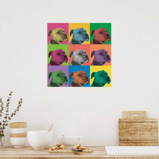 Pit Bull Pop-Art Poster (Keuken)