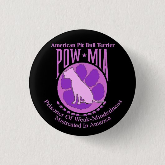 Pit Bull POW MIA Button Paars (Voorkant)