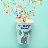 Pit Bull Puppy Dog Wearing Glasses with Balloons Papieren Bekers