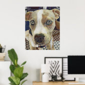 Pit Bull Puppy Poster (Thuiskantoor)