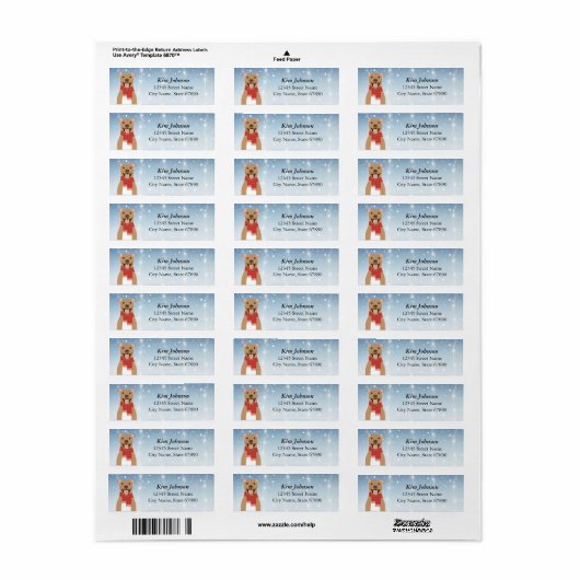 Pit Bull Return Address Labels (Full Sheet)