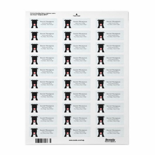 Pit Bull Return Address Labels (Full Sheet)