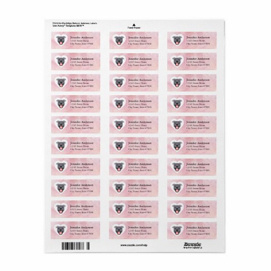 Pit Bull Return Address Labels (Full Sheet)