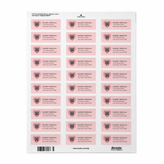 Pit Bull Return Address Labels (Full Sheet)