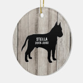 Pit Bull Rustic Wood Ceramic Ornament (Links)