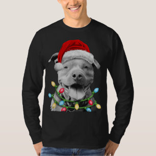 Pit Bull Santa Kerstmis Boom Lights Xmas Boys Dog T-shirt