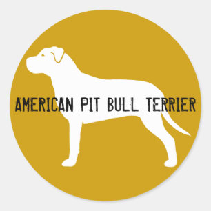 Pit Bull Silhouette Ronde Sticker