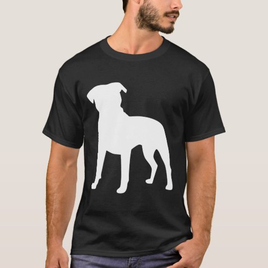 Pit Bull Silhouette Shirt Grappige Schattigee Hond (Voorkant)