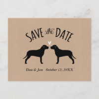 Pit Bull Silhouetten Bruiloft Save the Date