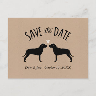 Pit Bull Silhouetten Bruiloft Save the Date Aankondigingskaart