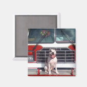 Pit Bull T Bone Fire House Dog Magneet (Voorkant / Achterkant)