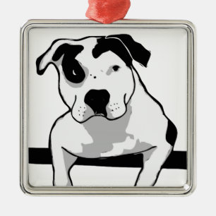 Pit Bull T-Bone Graphic Metalen Ornament