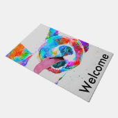 Pit Bull Terrier Colorful Pop Art Deurmat (Schuin)