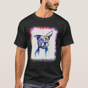 Pit-Bull Terrier Dog, pap majoch Girl Tie Dye Ble T-shirt