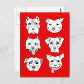 Pit Bull Terrier Dog Red Briefkaart (Voorkant / Achterkant)