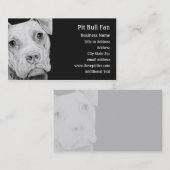 Pit Bull Terrier (Gris) - Carte de visite (Devant / Derrière)